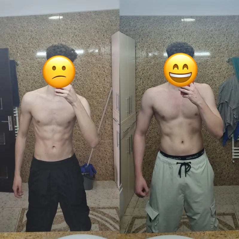 Fotografie înainte și după, client din sală