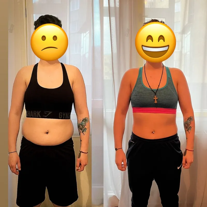 Fotografie înainte și după, client de personal training în Cluj-Napoca